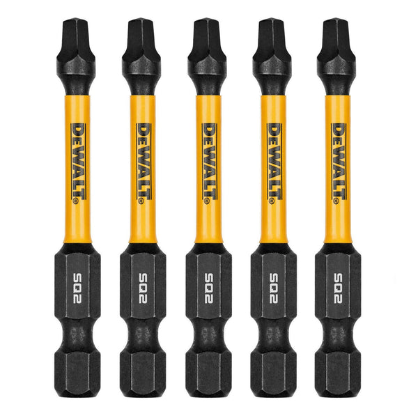 DeWALT FLEXTORQ 57mm SQ2 Screwdriver Bit DWAF2SQ2IR5 - 5 Pack