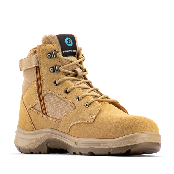 Bata Industrials Men's Wheat Bobcat Zip Side Safety Boot UK Size 7
