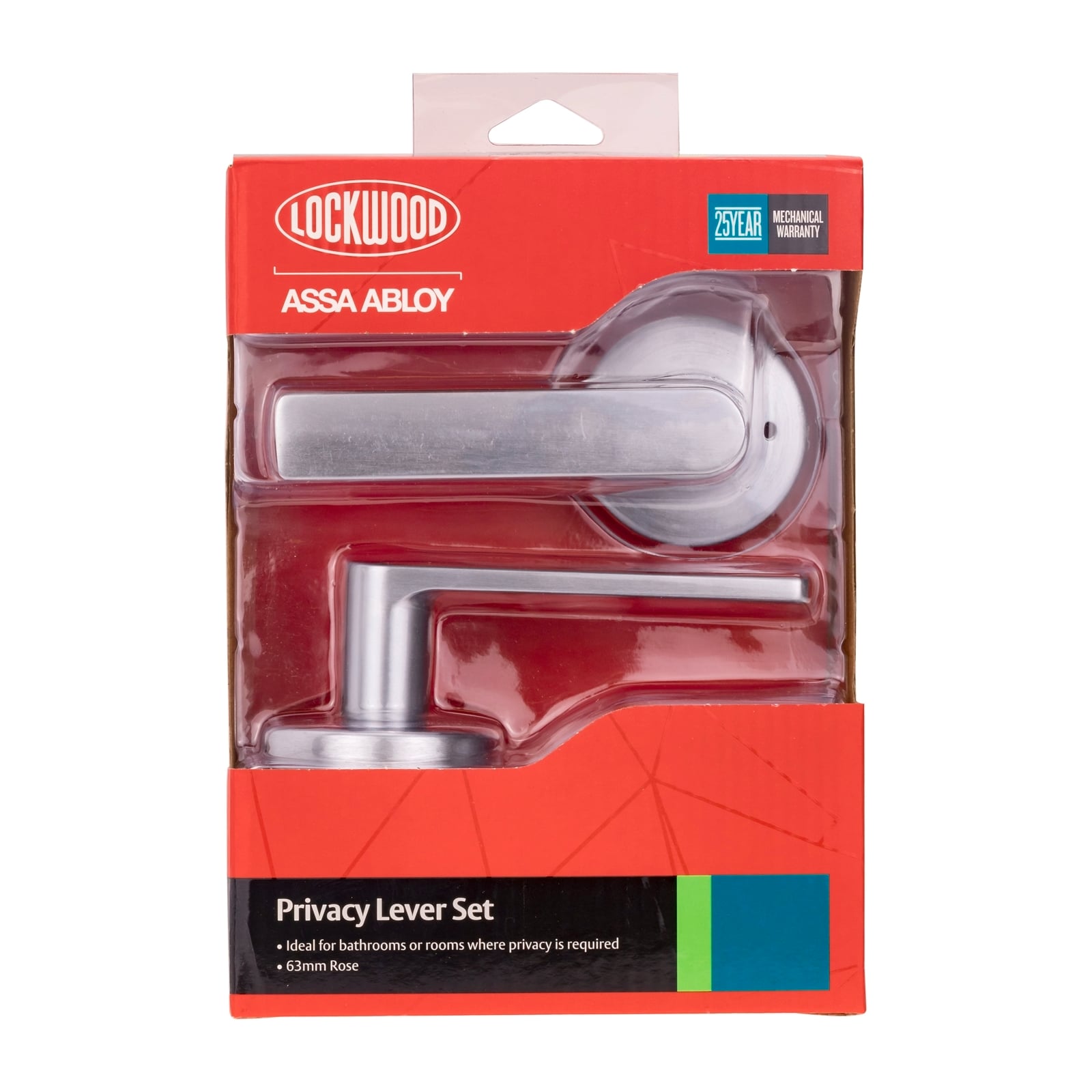 Lockwood 63mm Satin Chrome Velocity Element Privacy Leverset - Image 3 of 3