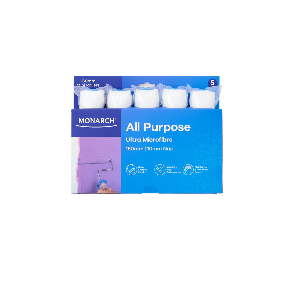 Monarch 160mm 10mm Nap All Purpose Mini Rollers - 5 Pack - Image 1 of 5