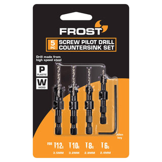 Frost 5 Piece HSS Quickbit Countersink Drill Set