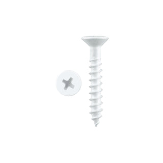 Pinnacle 4.0 x 25mm White Countersunk Timber Screw - 20 Pack