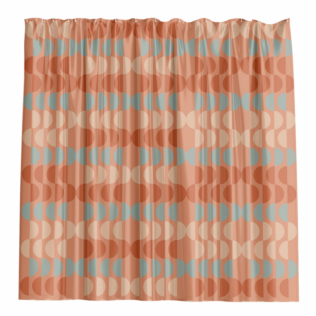 Barelli 180 x 180cm Retro Scallop Polyester Shower Curtain - Image 1 of 2