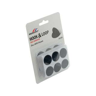 Moroday 25mm Black Hook And Loop Self Adhesive Dots - 36 Pack