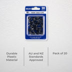 DETA 10mm Black Hook Cable Clips - 100 Pack - Image 2 of 5