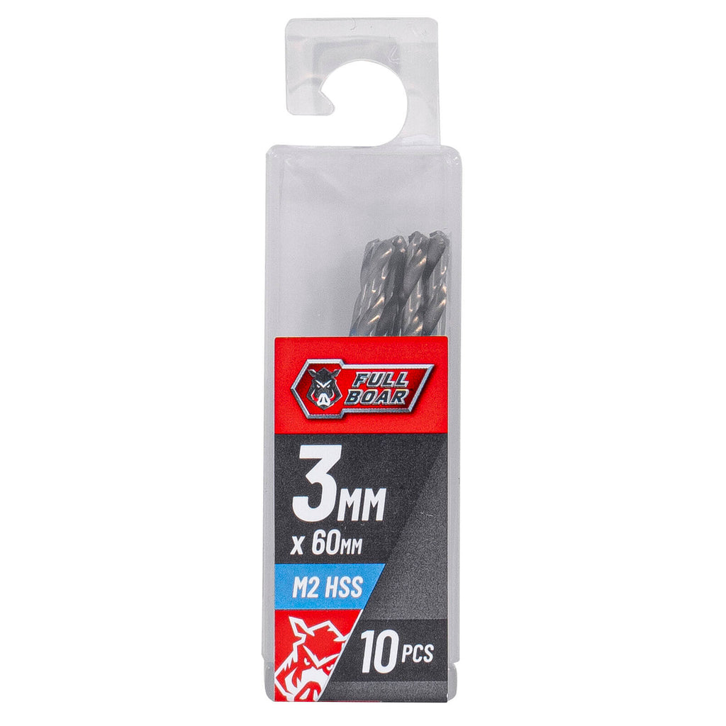 Full Boar 3mm M2 HSS Drill Bit - 10 Pack - Image 1 of 2