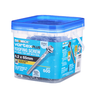 Bremick Vortex Plus Roofing Screw 6.2 x 65mm HEX B8 BOX 500