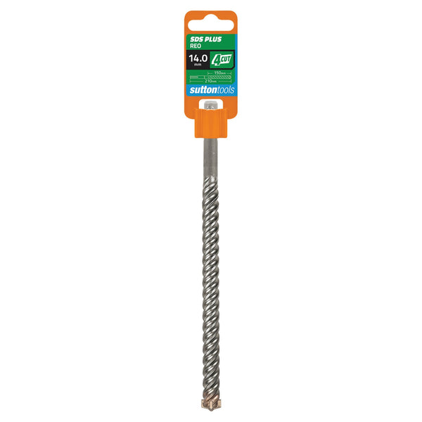 Sutton Tools 14 x 210mm 4 Cut SDS Plus Masonry Drill Bit