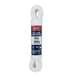 Grunt White Poly Core Clothesline Wire