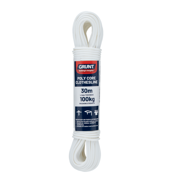 Grunt White Poly Core Clothesline Wire