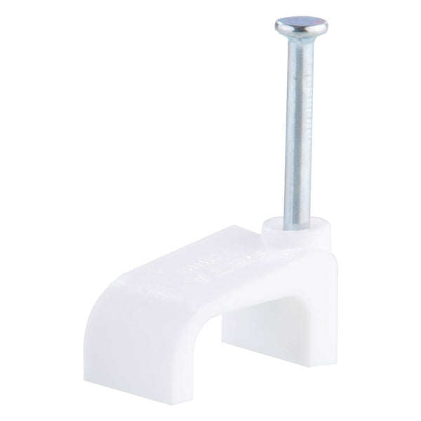 DETA 13mm White Flat Cable Clips - 100 Pack