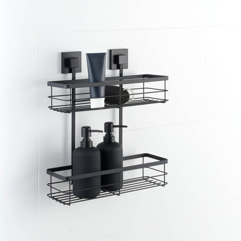Fusion-Loc 26kg Black Matte Suction Double Shower Caddy - Image 2 of 7