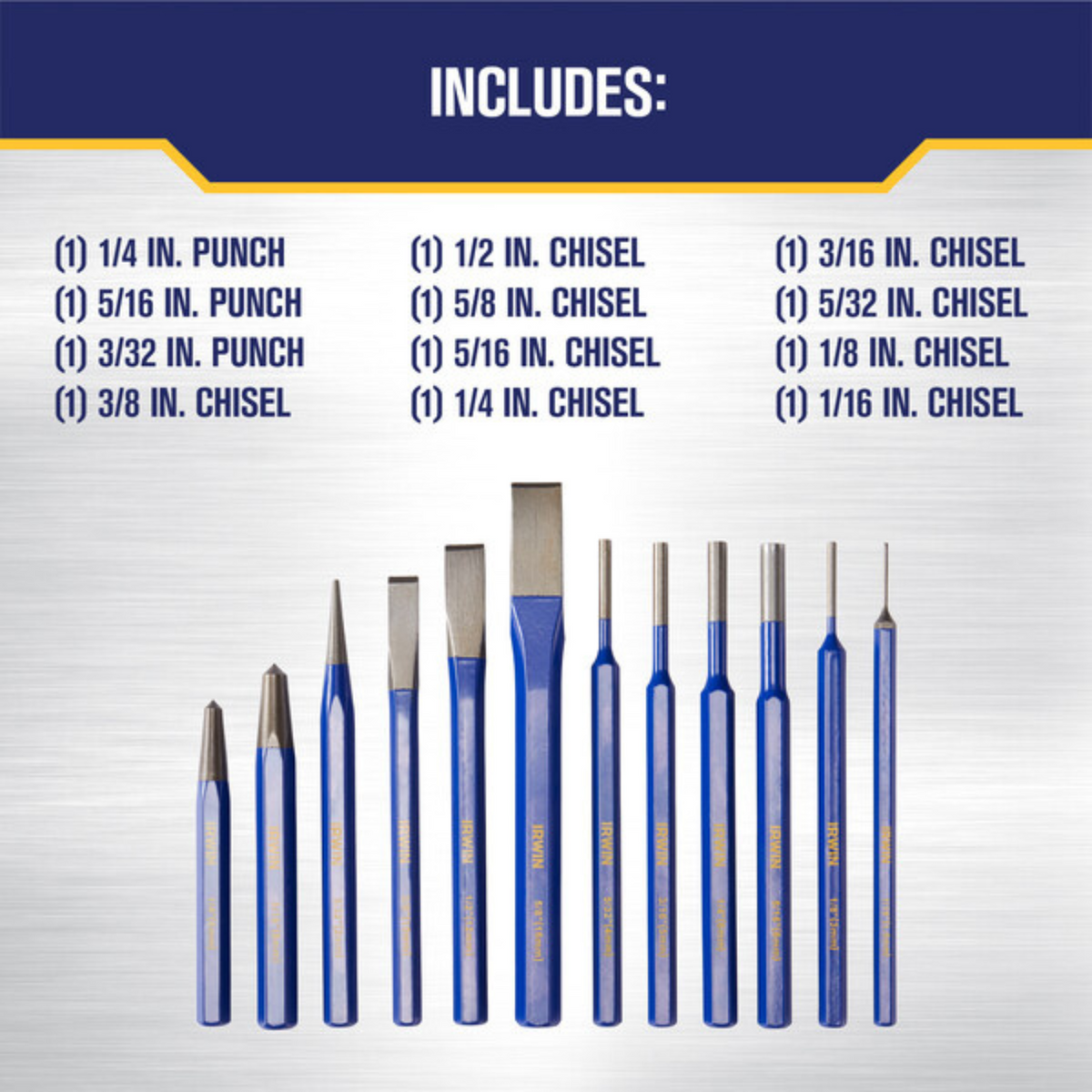 IRWIN 12 Piece Cold Chisel and Punch Set - Image 13 of 14