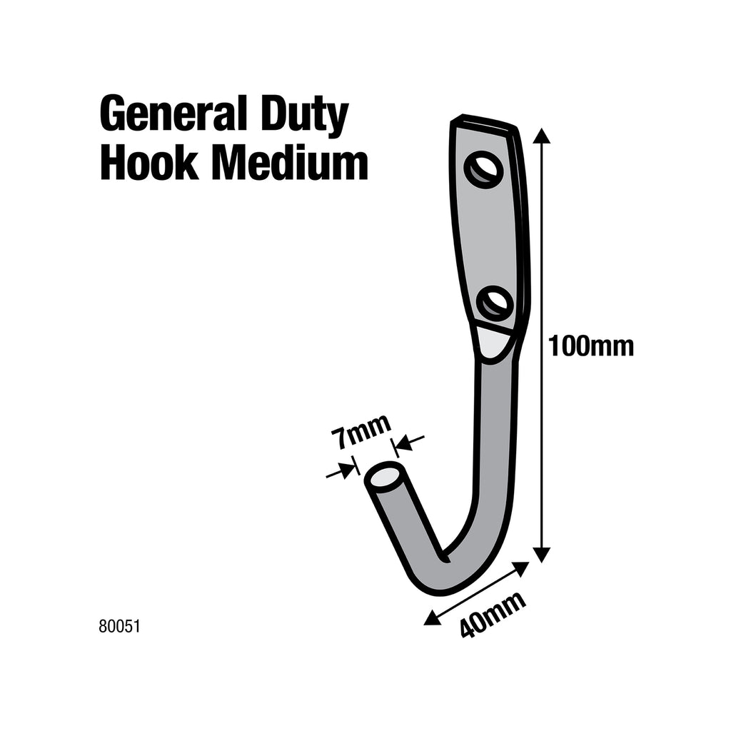 Everhang Medium Zinc Plated General Duty J Bolt Hook - Image 2 of 2