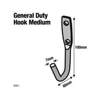 Everhang Medium Zinc Plated General Duty J Bolt Hook - Image 2 of 2