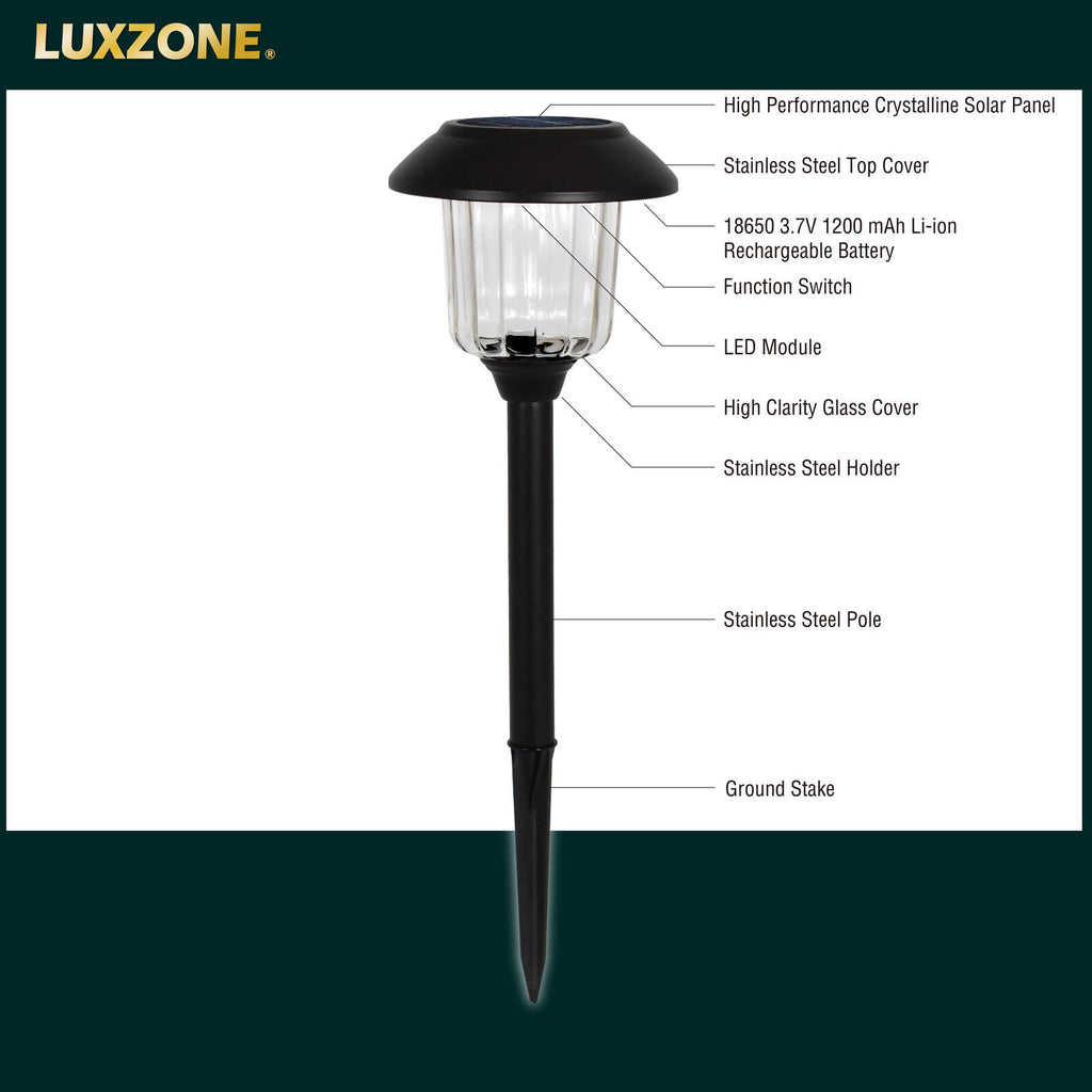 Luxzone 39cm 50lm Solar LED Pathway Light - 8 Pack - Image 10 of 11