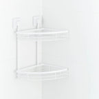 Fusion-Loc Matte White Style Suction Double Corner Shower Caddy - Image 3 of 5
