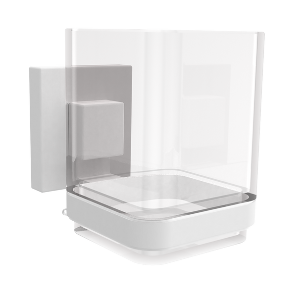 Fusion-Loc Matte White Style Suction Bathroom Tumbler