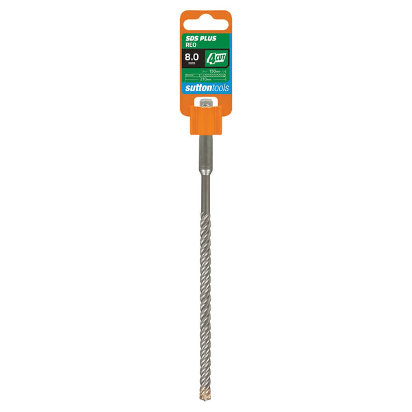 Sutton Tools 8.0 x 210mm 4 Cut SDS Plus Masonry Drill Bit