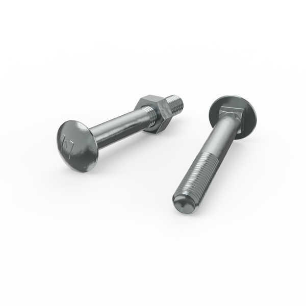 ZENITH M10 x 75mm Zinc Plated Cup Head Bolt and Nut - Each