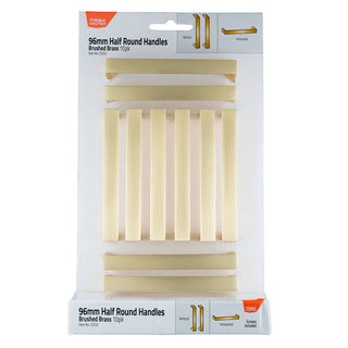 Taskmaster 96mm Brushed Brass 1/2 Round Handle - 10 Pack