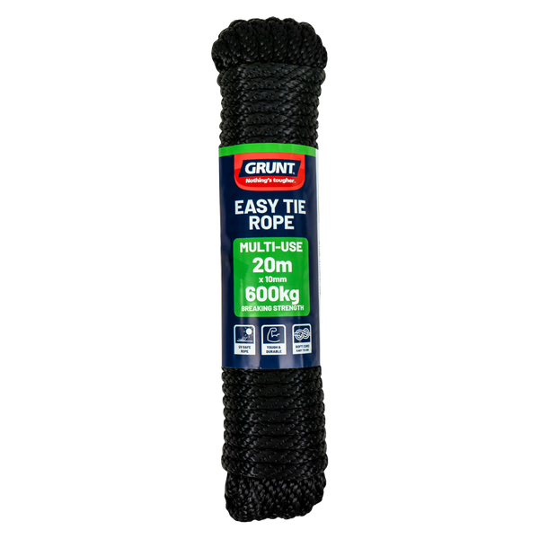 GRUNT 10mm x 20m Black Easy Tie Rope