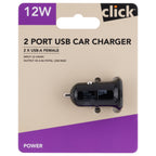 Click 12W 2 Port USB Car Charger - Image 2 of 4