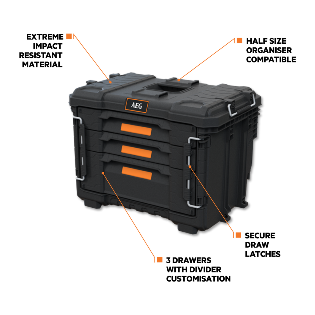 AEG QUICKSTACK 2.0 3 Drawer Toolbox - Image 2 of 7