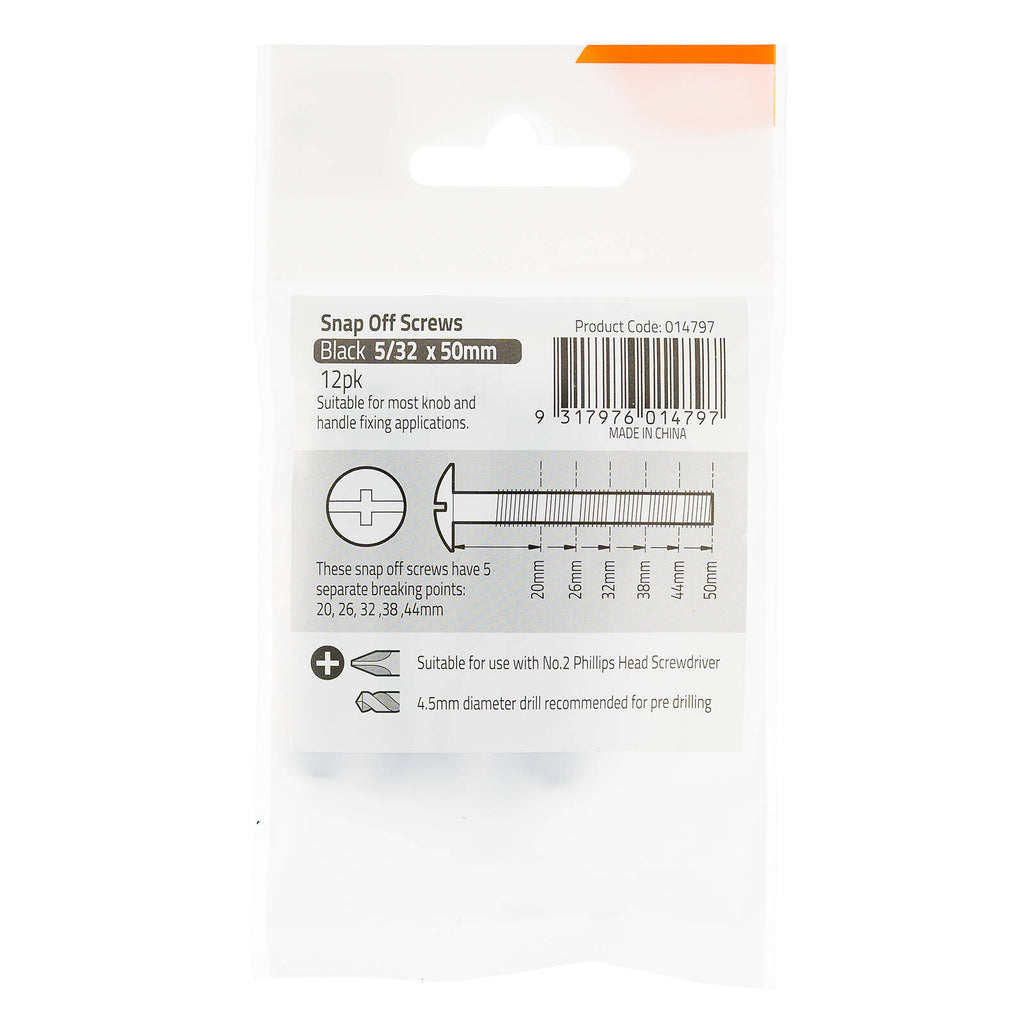 Taskmaster 5/32 x 50mm Black Snap Off Screw - 12 Pack - Image 9 of 13