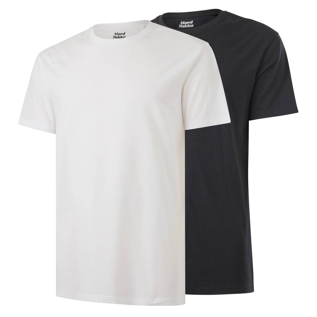 Hard Yakka White / Charcoal 2 Pack Core Tee Bundle - Size L - Image 1 of 11