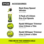Ryobi 18V ONE+ HP 33/38cm Whisper Brushless Line Trimmer R18XLTR30 - Tool Only - Image 4 of 8
