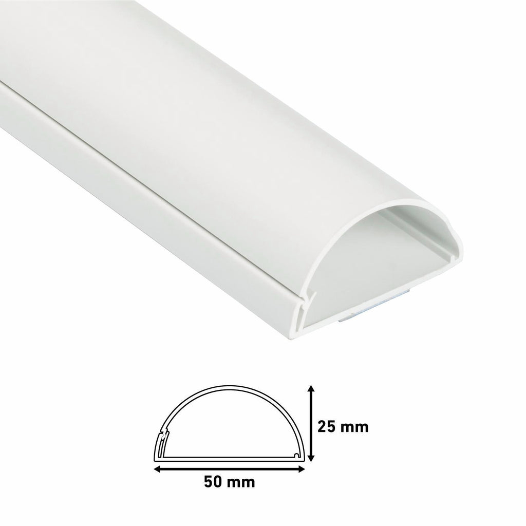 D-Line 50 x 25mm 1m TV Wall Drop Adhesive Cable Management Cover - White - Image 16 of 19