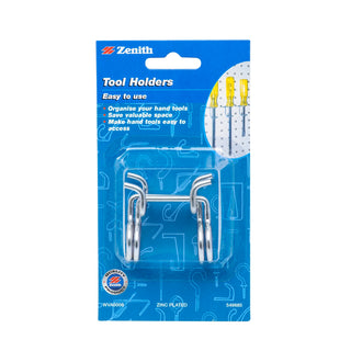 Zenith Zinc Plated Large Tool Holders - 2 Pack