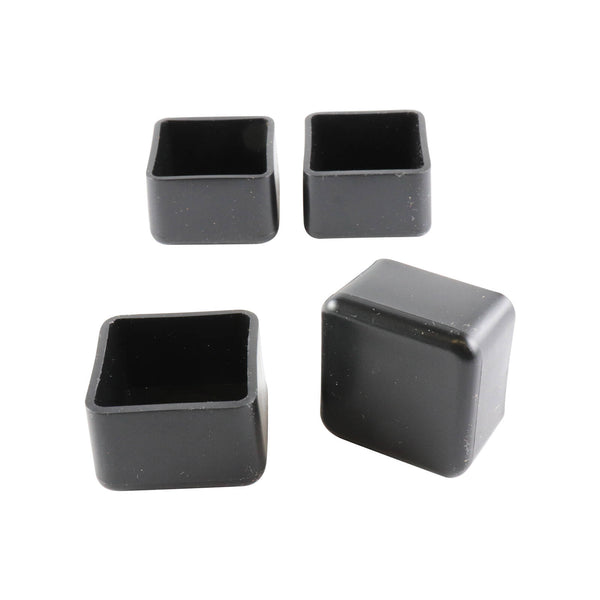 Surface Gard 25mm Black Square Plastic External Chair Tip - 4 Pack
