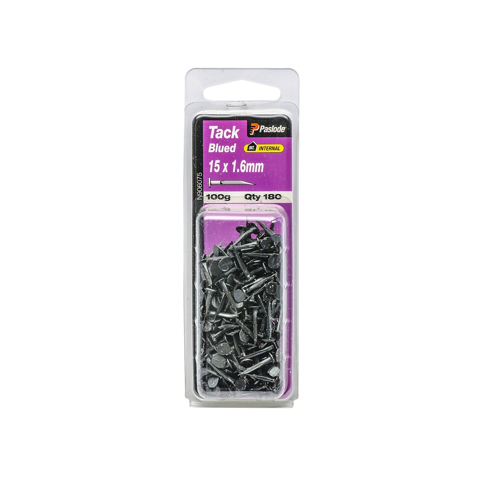 Paslode 15 x 1.6mm 100g Blued Tack - 180 Pack - Image 1 of 1