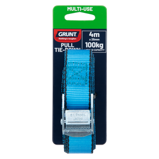 Grunt 25mm x 4m Pull Tie Down Strap Quick Release Light Duty