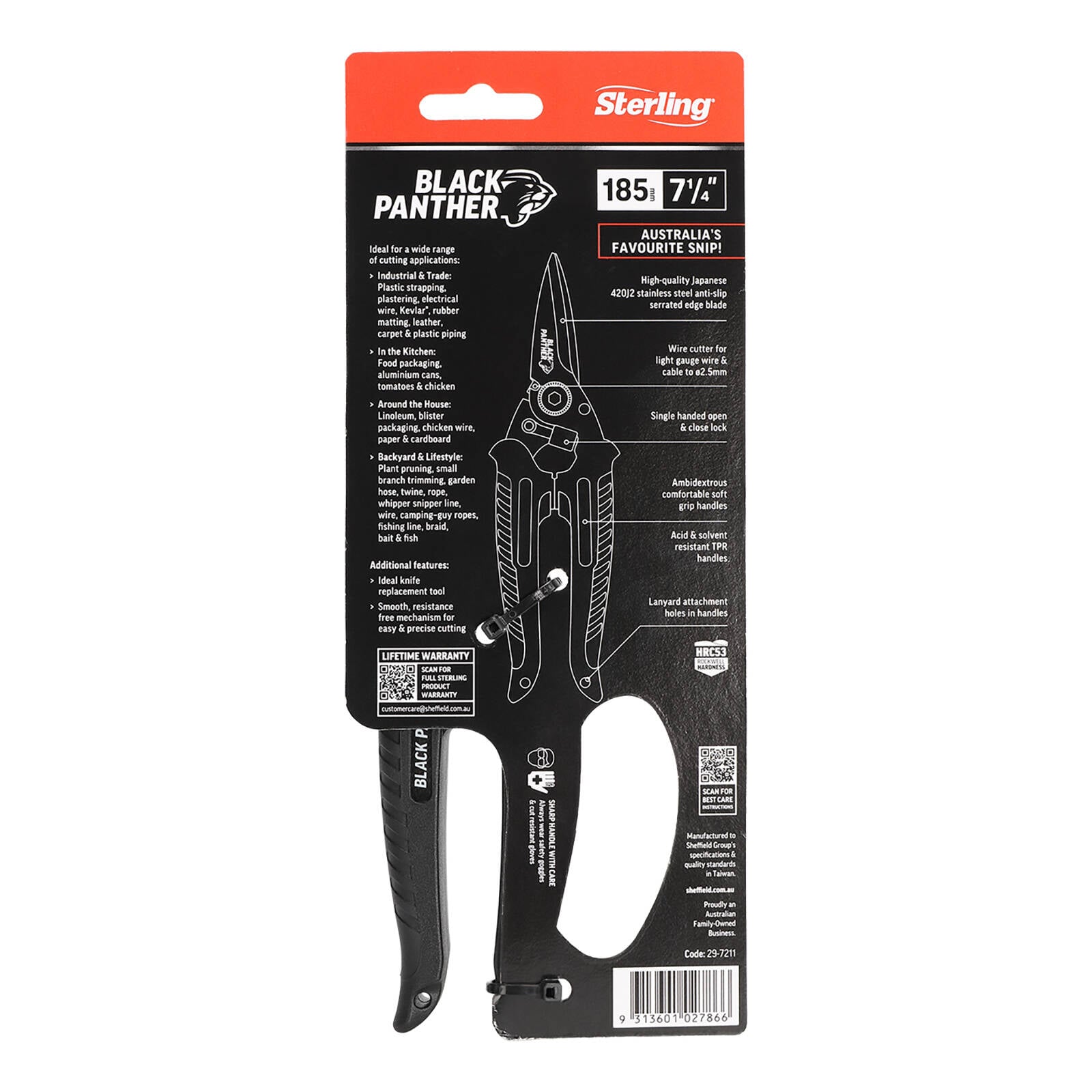 Sterling 185mm Black Panther Industrial Snips - Image 4 of 4