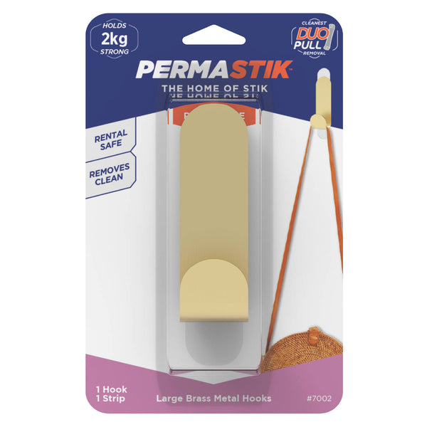 Permastik Large Brass Metal Hook