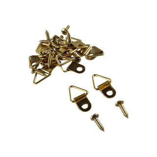 Everhang 6kg Brass Plated Picture Hanging Triangle D-Ring - 25 Pack