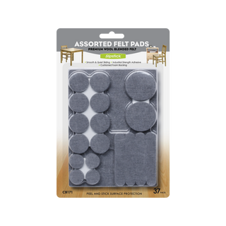 Slipstick Assorted Grey Floor Protection Felt Pads - 37 Pack