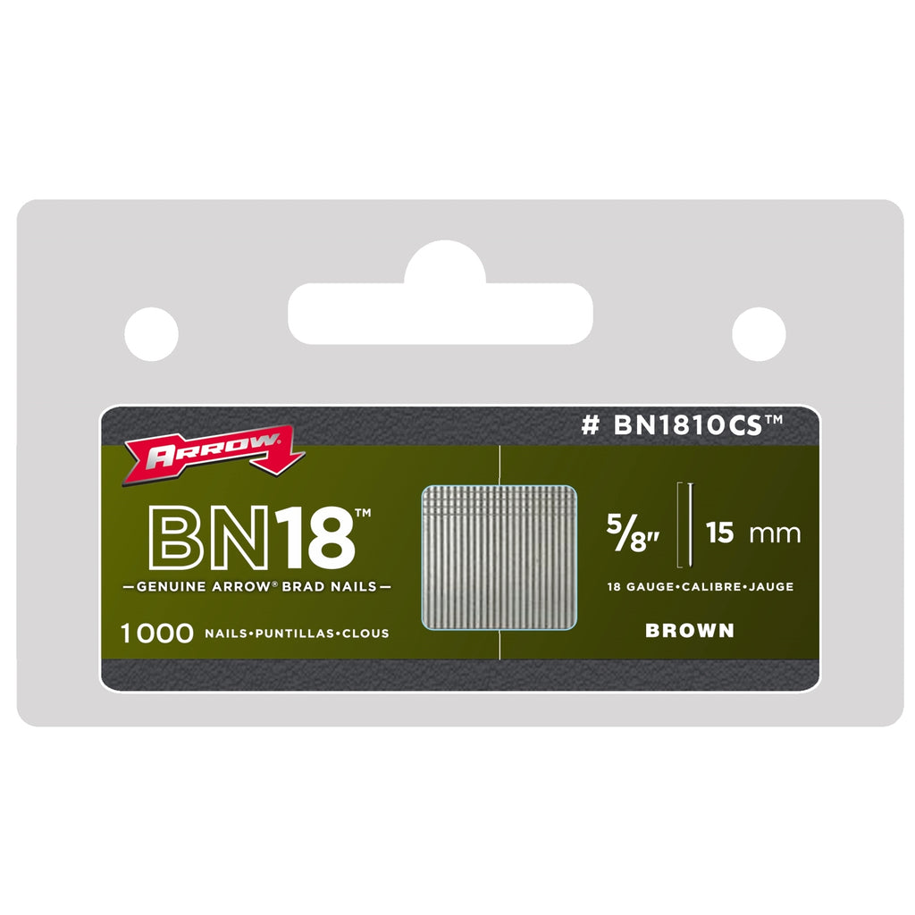Arrow 15mm Brown Brad Nails - 1000 Pack - Image 1 of 2