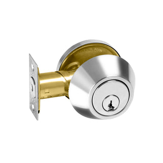 Delf Polished Stainless Single Cylinder Heavy Duty Deadbolt
