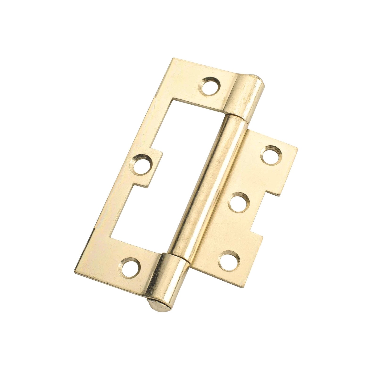 Lane 100 x 65 x 2mm Brass Plated Fixed Pin Easy Fit Hinge - 2 Pack - Image 1 of 1