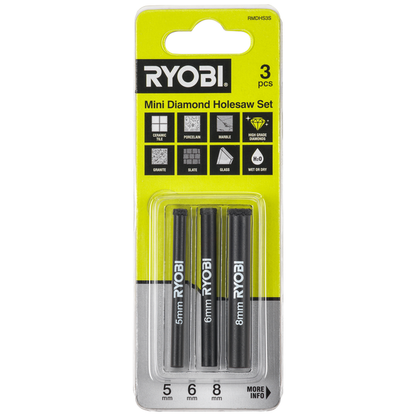 Ryobi 3-Piece Mini Diamond Holesaw Set