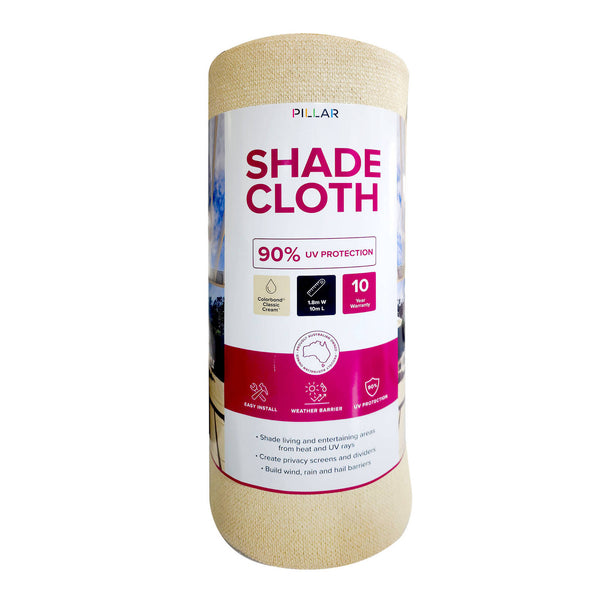 Pillar 1.83 x 10m Classic Cream 90% Shade Cloth