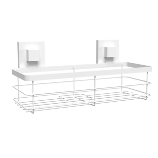 Fusion-Loc Matte White Style Suction Large Shower Caddy