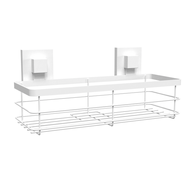 Fusion-Loc Matte White Style Suction Large Shower Caddy