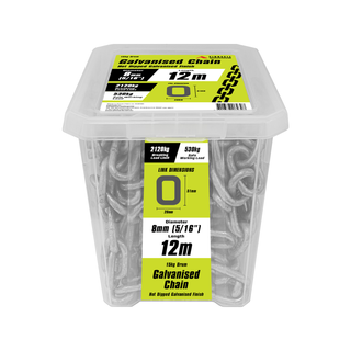 Pinnacle 8mm 5/16" x 12m Galvanised Chain