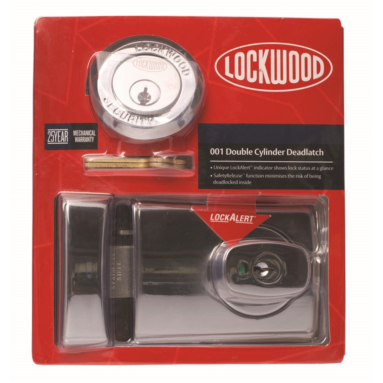 Lockwood Chrome Plate 001 Double Cylinder Deadlatch Knob - Image 1 of 1