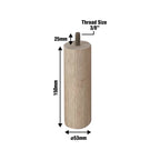 Adoored 53 x 150mm Raw Wood Round Furniture Leg - Image 4 of 4